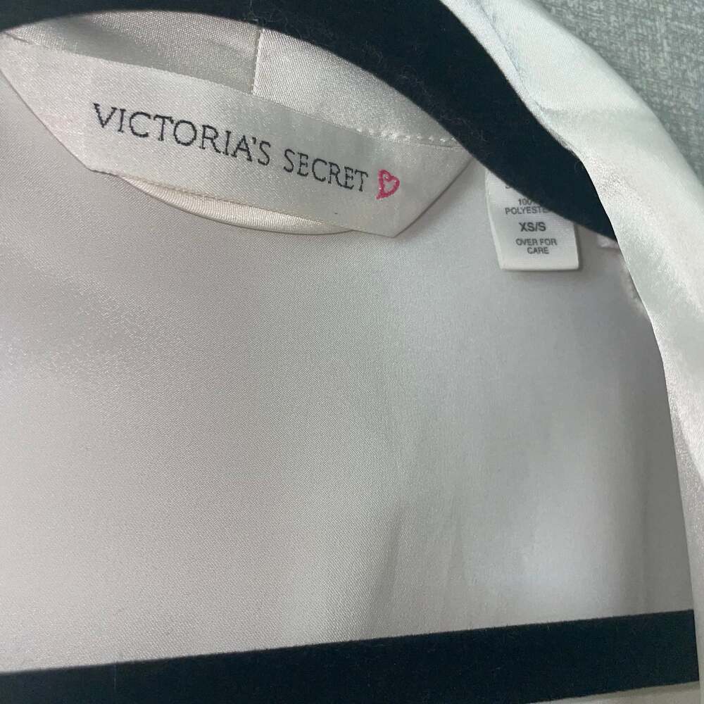 Y2K Victoria's Secret Ivory Sequin Mini Slip with Robe - Picture 8 of 8